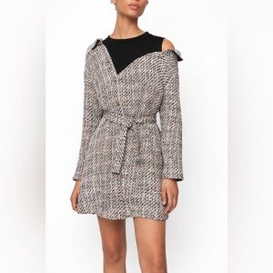 Maje Trompe-l’Œil Tweed Shirt Dress | NWT